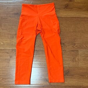 Vibrant Orange Crop Leggings